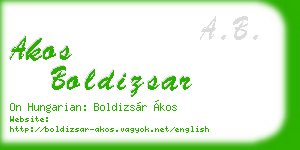 akos boldizsar business card